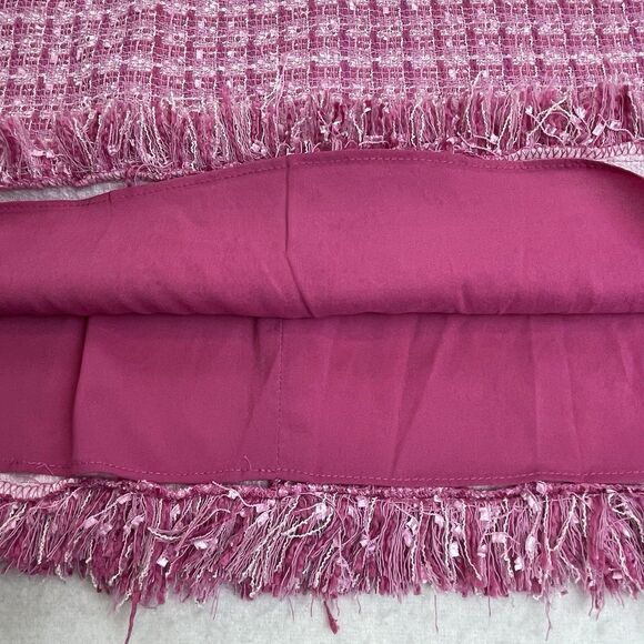 Eliza J Tweed Sleeveless Mini Dress Pink Barbie Old Money Classic-6 - Picture 10 of 12